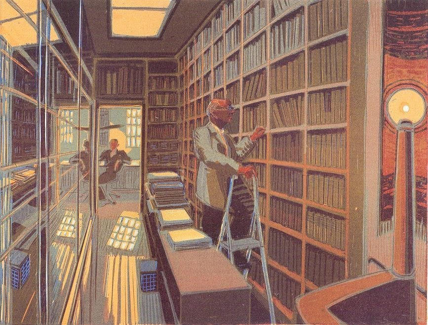Artwork Title: Hôtel Turgot, Biblioteek (Library)
