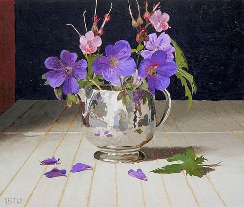 Artwork Title: Cranesbills in a Pewter Jug