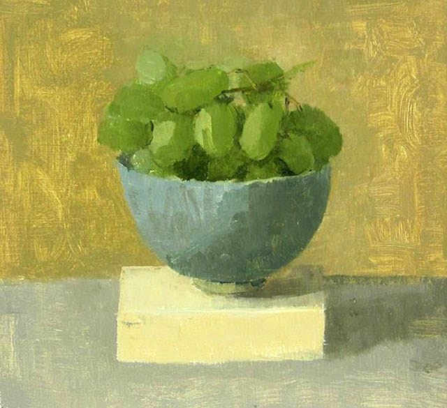 Artwork Title: Green Grapes in a Turquoise Teacup II