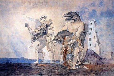Artwork Title: The Remains Of Minotaur In A Harlequin Costume