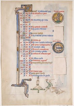 Artwork Title: Manuscript Leaf From A Psalter, 13th C.