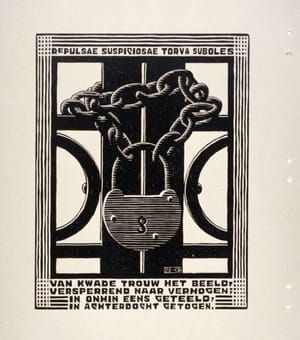 Artwork Title: Hangslot (Padlock), pl.XXIV from the book, XXIV Emblemata