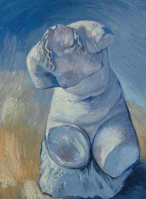 Artwork Title: Plaster Statuette: Torso of woman, front view