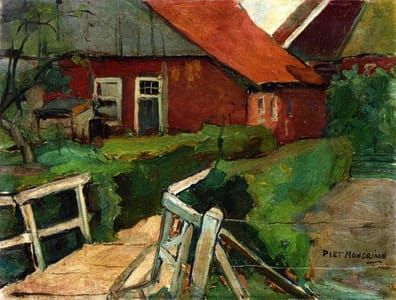 Artwork Title: Farm Building with Bridge