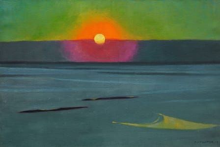 Artwork Title: Coucher de soleil dans la brume