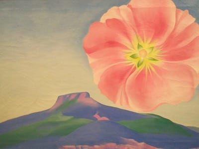 Artwork Title: Hollyhock Pink with Pedernal