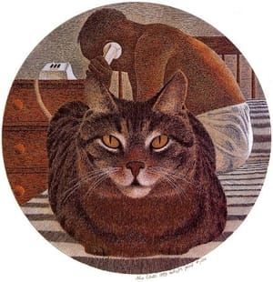Artwork Title: Cat and Artist