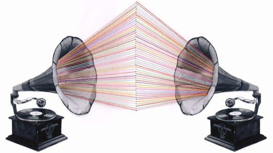 Artwork Title: Embroidered Gramophone
