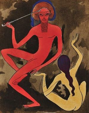 Artwork Title: Illustrations for the the book of Hassan-badreddine-el-bass Raoui “Tales of 1001 Nights,” 1918