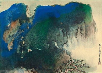 Artwork Title: Blue Cliff and Old Tree