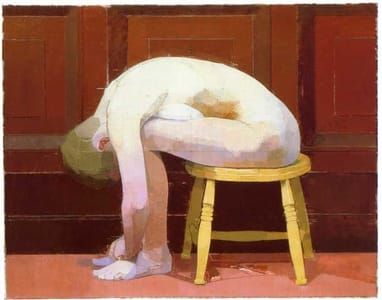 Artwork Title: Curled Nude on a Stool 1982