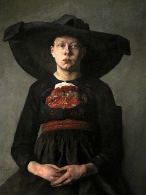 Artwork Title: Bayersk bondflicka (Bavarian peasant)
