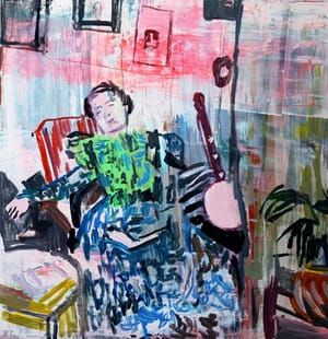 Artwork Title: Asleep Between Book and Banjo