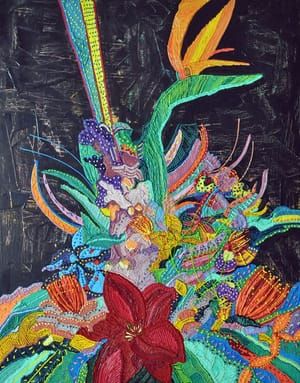 Artwork Title: Flower Mound with Crane Flower