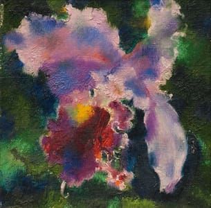 Artwork Title: Orchidee auf grünem Grund (Orchid on a green ground)
