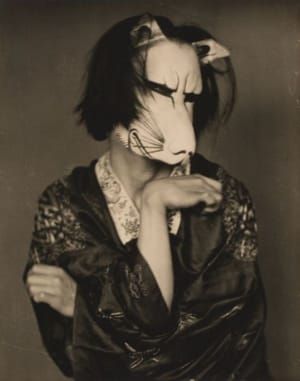 Artwork Title: Michio Ito wearing fox mask