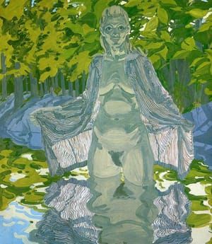 Artwork Title: Nude in Striped Robe #2