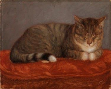 Artwork Title: Makaava kissa, Mosse (Recumbent Cat, Mosse)