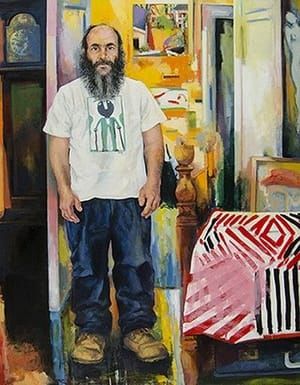 Artwork Title: Self-Portrait Between the Clock and Bed (After Munch, Monk and Mose)