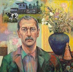Artwork Title: Gillespie with Flowers and Santo