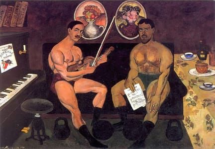 Artwork Title: Self Portrait and a Portrait of Pyotr Konchalovsky