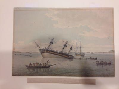 Artwork Title: The Discovery On The Rocks At Queen Charlotte's Sound