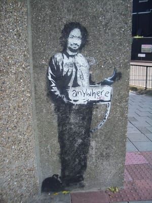 Artwork Title: Charles Manson In Prison Clothing Hitchhiking To Anywhere
