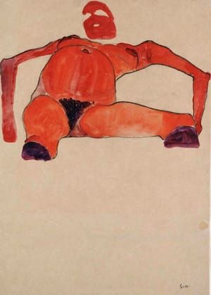 Artwork Title: Red Pregnant Nude