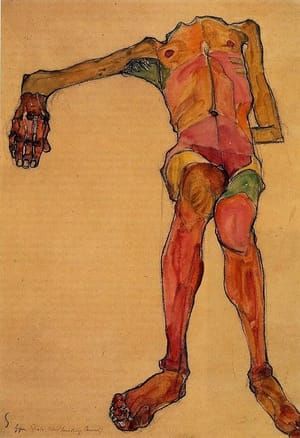 Artwork Title: Seated Male Nude, Right Hand Outstretched
