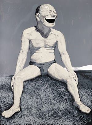 Artwork Title: The Grassland Series Screenprint 4 (man Sitting On Mound)