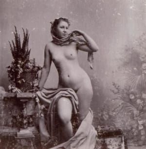 Artwork Title: Rare Old Stereophoto Nudism Belle Epoque