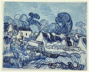 Artwork Title: Cottages with Thatched Roofs in the Quarter Valhermeil in Auvers