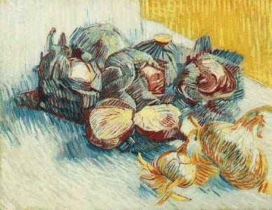 Artwork Title: Still Life With Red Cabbages And Onions