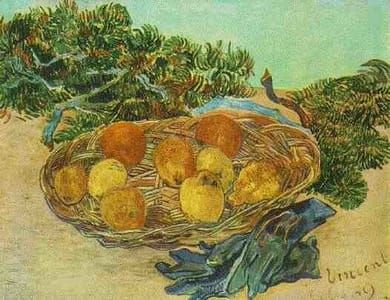 Artwork Title: Still Life With Oranges, Lemons And Blue Gloves