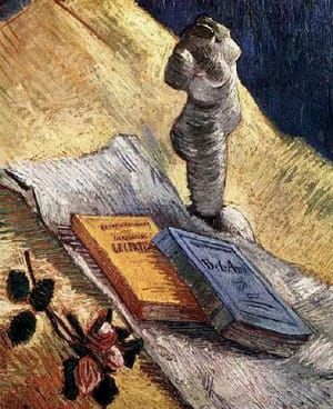 Artwork Title: Still Life With Plaster Statuette, A Rose And Two Novels