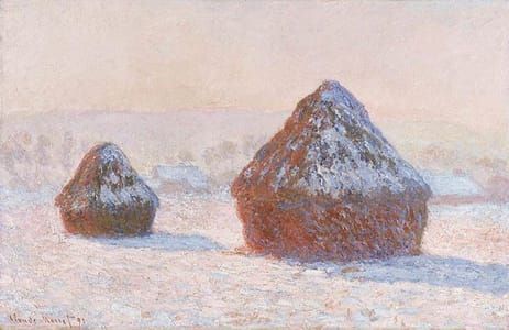 Artwork Title: Wheatstacks, Snow Effect, Morning