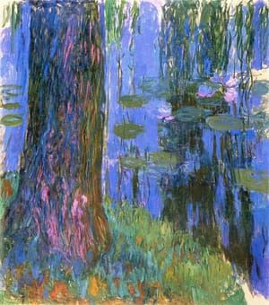 Artwork Title: Weeping Willow And Water Lily Pond