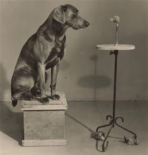 Artwork Title: Man Ray Contemplating the Bust of Man Ray