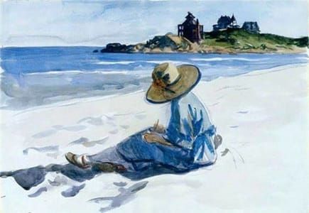 Artwork Title: Jo Sketching at Good Harbor Beach, Gloucester (MA)