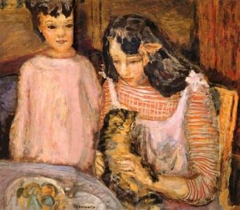 Artwork Title: Children and cat