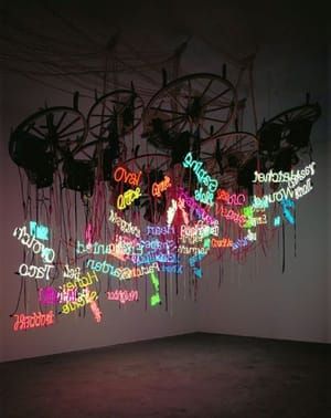 Artwork Title: Twelve-wheel Waggon Wheel Chandelier