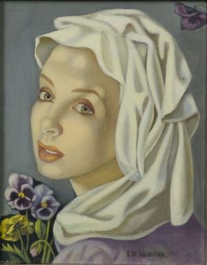Artwork Title: Ragazza con viole del pensiero (Girl with Pansies)