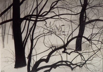 Artwork Title: Jeunes pousses parmi les arbres (Seedlings around the trees)