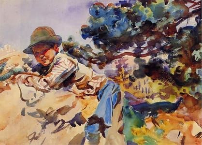 Artwork Title: Boy on a Rock