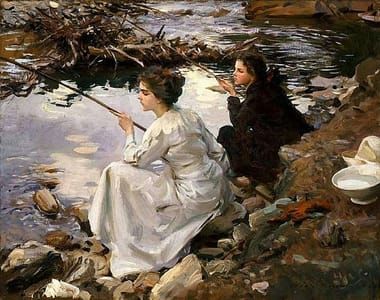 Artwork Title: Two Girls Fishing