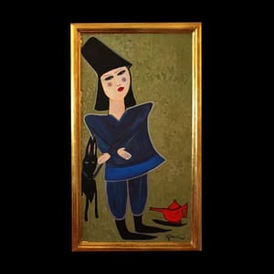 Artwork Title: Sveta And Shiloh This Painting Is Hand Framed With Gallery Framing It 