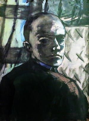 Artwork Title: Self Portrait with Green Curtain