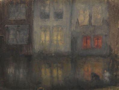Artwork Title: Nocturne: Black and Red, Back Canal, Holland