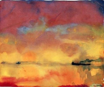 Artwork Title: Yellow Sea with Small Steamships
