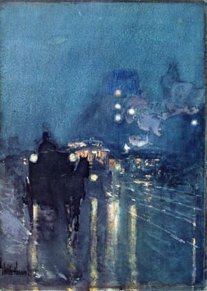 Artwork Title: Nocturne. Railway Crossing, Chicago